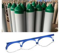 Supporto da parete for cilindro in acciaio blu con catena di sicurezza regolabile for il fissaggio del cilindro(37.4x7.9 in-3 Bottles)