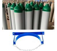 Supporto da parete for cilindro in acciaio blu con catena di sicurezza regolabile for il fissaggio del cilindro(13.8x7.9 in-1 Bottle)