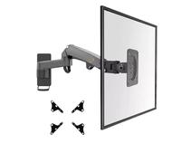 Supporto da parete for monitor TV con molla a gas in alluminio da 3-12 kg, movimento completo, 2 bracci, supporto for monitor LCD da 24" a 35" e LED(Matte with adaptor)
