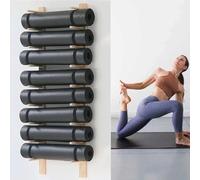 Supporto da parete for tappetino yoga con rullo in schiuma, contenitore e organizzatore for attrezzature yoga multistrato(8)