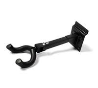 Supporto da parete girevole regolabile per chitarra, con gancio imbottito in schiuma, per chitarra, basso, violino, violino, violoncello - supporto in metallo nero, gambo 18,5 cm, 260 g