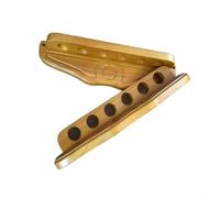 Supporto da parete in legno per stecca da biliardo, 6 scomparti, supporto per biliardo, espositore con finitura rossa, accessorio decorativo per la casa e la stanza dei giochi (giallo)