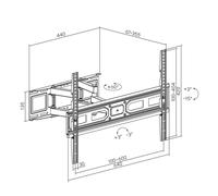 Supporto TV Maclean, VESA massima 600x400, adatto a TV curvi, 37-80", 35 kg