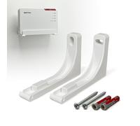 Supporto da parete per AVM FRITZ!Box 5690 Pro - Accessori router su misura e robusto, collegamento in fibra ottica libera (fibra), design aperto per dissipazione del calore, con stencil per foratura