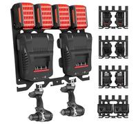 Supporto da parete per batteria Bosch professionale, caricabatterie e avvitatore a batteria, supporto 3 in 1, adatto per batteria Bosch da 18 V, supporto da parete può contenere 4 batterie + 2