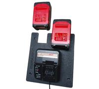 Supporto da parete per batterie e caricabatterie Einhell [Made in Germany] Portabatteria per batterie da 18 V - Einhell supporto da parete - Supporto da parete a batteria per ordine e sistema (per