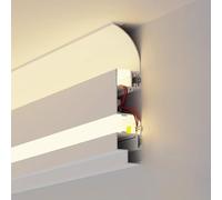 Supporto da parete per battiscopa per illuminazione indiretta, linea decorativa per battiscopa, modanatura a corona in alluminio per camera da letto, cucina, ufficio, dietro la TV