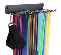 Supporto da parete per bilancieri, resistente per attrezzature da palestra, fasce per esercizi, cinture di sollevamento e corde per saltare, accessori da palestra (8 rebbi)