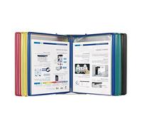 Supporto da parete per brochure, 20 tasche facili da caricare, contiene 40 fogli A4, sistema di visualizzazione di riferimento multicolore per vetrine e facile accesso
