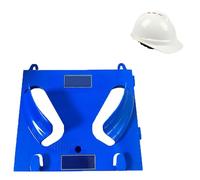 Supporto da parete per casco con 2 ganci, salvaspazio, decorazione per operai edili, officina, pianta, stazione dei pompieri, blu, confezione da 10