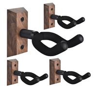 Supporto da parete per chitarra 4 Pack, supporto per chitarra con gancio morbido regolabile per chitarre di tutte le dimensioni, porta basso da muro a forma di U in legno duro per chitarra acustica