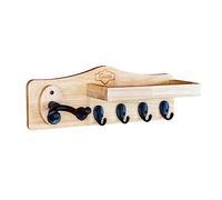 Supporto da parete per chitarra, in legno, con 4 ganci in acciaio per chitarra e accessori