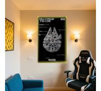 Supporto da parete per display a LED LE-GO per 75389 75257 Millenniium Falcion con staffa a gancio per auto Le-go, montaggio a parete, idea regalo, decorazione (senza modello) (A+LED)