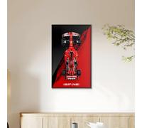 Supporto da parete per display da parete per LE-GO 42207 Ferrarri SF-2-4 F1 compatibile con staffa a gancio per auto Le-go, montaggio a parete, idee regalo, decorazione, dimensioni: 50 x 80 cm (senza