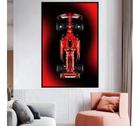 Supporto da parete per display da parete per LE-GO 42207 Ferrarri SF-2-4 F1, compatibile con staffa a gancio per auto Le-go, montaggio a parete, idee regalo, decorazione, dimensioni: 50 x 80 cm (senza