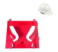 Supporto da parete per elmetto rigido con 2 ganci, salvaspazio, per operai edili, officina, pianta, stazione dei pompieri, rosso, confezione da 5