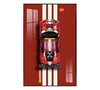 Supporto da parete per espositore Le-Go Technic 42125 GTE 488, modello di mattoncini da costruzione, per gli amanti delle auto, 50x80 cm, solo pannello espositivo (Style B)