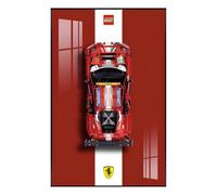 Supporto da parete per espositore Le-Go Technic 42125 GTE 488, modello di mattoncini da costruzione, per gli amanti delle auto, 50x80 cm, solo pannello espositivo (Style C)