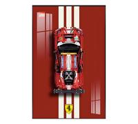 Supporto da parete per espositore Le-Go Technic 42125 GTE 488, modello di mattoncini da costruzione, per gli amanti delle auto, 50x80 cm, solo pannello espositivo (Style A)