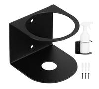Supporto da Parete per Flaconi Spray Nero in Acciaio Inox per Officina | Design a Foro Singolo, Montaggio a Muro Salvaspazio, per Flaconi Spray e Trigger in Garage