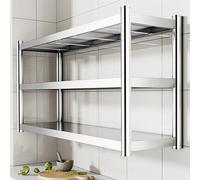Supporto da parete per forno a microonde da cucina in acciaio inox,supporto da parete multifunzionale per uso commerciale,adatto per cucina,bagno,garage,bar,scuola(150x30x75cM/59.1X11.8X29.5IN)