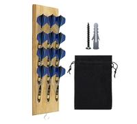 Supporto da parete per freccette in legno, 40,1 x 10,4 x 2 cm, espositore per freccette con montaggio a parete, supporto per 12 freccette con borsa e viti per la casa giochi bar ufficio