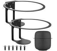 Supporto da Parete per Homepod 2, Supporto a Parete per HomePod, Staffa Supporto a Muro in Metallo per HomePod 2, Staffa per Altoparlante Salvaspazio, Supporto per Audio Intelligente Rotondo (Nero)