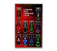 Supporto da Parete per Lego Speed Champions F1 Set 10 Auto da Corsa 77242-77251, Vetrina 50x80cm, Decorazione per Hobby Room, Must-Have per Collezionisti Lego (Senza Modelli)(Without USB LED Light)