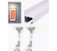 Supporto da parete per quadri con ganci, kit per appendere gallerie d'arte per mostre e musei, binari regolabili da 30,5 cm, 61 cm, 91,4 cm (96,5 cm, 3 binari e 199,9 cm/6,5 'cavo)