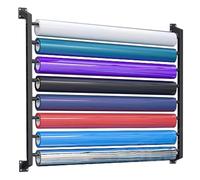 Supporto da Parete per Rotoli di Tessuto, Kit di Supporto da Parete in Metallo Nero per Rotoli da 8/10 Rotoli per Pellicola vinilica per Auto, Grande Porta Pellicola per Cambiare Colore Auto