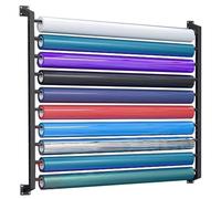 Supporto da Parete per Rotoli di Tessuto, Kit di Supporto da Parete in Metallo Nero per Rotoli da 8/10 Rotoli per Pellicola vinilica per Auto, Grande Porta Pellicola per Cambiare Colore Auto