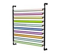 Supporto da parete per rotoli di tessuto, supporto da parete per rotoli da 10/20 rotoli, supporto per esposizione di rotoli di vinile per auto con asta di sospensione regolabile, supporto in metallo