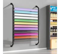 Supporto da parete per rotoli di tessuto, supporto da parete per rotoli di tessuto, supporto da parete commerciale per rotoli di vinile con asta di sospensione regolabile, pellicola per auto con cam