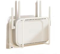 Supporto da parete per router WiFi, TV, decoder via cavo, modem con design a circolazione d'aria e retro resistente (S bianco)
