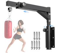 Supporto da parete per sacco di sabbia, girevole a 360 pezzi, supporto per sacco da boxe, supporto da parete, lunghezza regolabile per l'uso in palestra a casa, per kickboxing, Muay Thai e Speed Bags