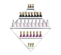 Supporto da parete per smalto per unghie, a forma di diamante, bianco, multistrato, per profumi, oli essenziali e cosmetici, elegante soluzione di bellezza