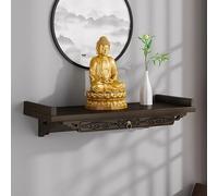 Supporto da parete per statua di Buddha, Feng Shui, per Guan Gong e Guanyin, piedistallo per esposizione del dio della ricchezza, tavolo per meditazione e incenso in bambù