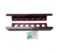 Supporto da parete per stecche da biliardo, in legno naturale, contiene 6 stecche da biliardo e snooker a casa o in ufficio, colore rosso vino