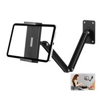 Supporto da parete per tablet,Supporto Tablet Muro in alluminio allungabile,supporto tablet con base girevole a 360°,Porta Tablet da Muro Regolabile per Cucina e Camera da Letto,iPhone,mini,Smartphone