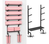 Supporto da Parete per tappetini da Yoga - Supporto da Parete per tappetini da Yoga e rulli in Schiuma - Supporto per Accessori da Palestra per la casa - Ottimizza Lo Spazio e Mantieni l'att