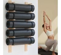 Supporto da parete per tappetino da yoga e rullo in schiuma, organizer salvaspazio per allenamento a casa, ufficio, scuola