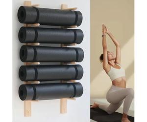 Supporto da parete per tappetino da yoga e rullo in schiuma, organizer salvaspazio per allenamento a casa, ufficio, scuola