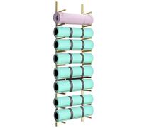 Supporto da Parete per Tappetino da Yoga Resistente e ripiano per Rullo in Schiuma, Organizer per Rack di stoccaggio da 2 a 9 Livelli per Palestra Domestica, Studio Yoga, Attrezzature per Il