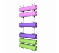 Supporto da Parete per Tappetino da Yoga - Supporto in Metallo per rulli in Schiuma, Organizer a 2/4/6/9 Livelli per Palestra Domestica, Studio Yoga e Scuola - Attrezzatura Essenziale per l'