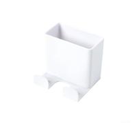 Supporto da parete per telecomando e telefono, in plastica ABS, organizer per controller TV con bordi lucidi, custodia salvaspazio da parete per soggiorno, camera da letto, ufficio, bianco, grigio
