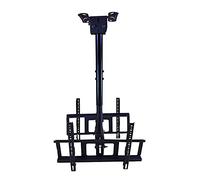Supporto da parete per TV a doppio schermo per TV da 32 a 60 pollici, altezza regolabile, supporta fino a 50 kg, perfetto per uso domestico e ufficio