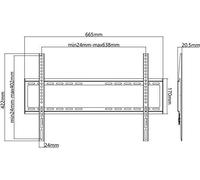 Supporto da parete per TV Basic Basic FISSO (L), nero - per TV da 37'' a 70'' (94-178 cm) fino a 35 kg NEW