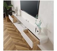 Supporto da parete per TV galleggiante, console multimediale salvaspazio per dispositivi in streaming e console di gioco, elegante e moderno aggiornamento per soggiorno, facile installazione, design