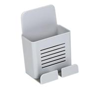 Supporto da parete per TV - Organizer da parete senza punzonatura, supporto per telefono con doppia funzione, spazio di archiviazione di grande capacità, per smartphone, telecomandi, chiavi, ufficio