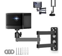 Supporto da parete pieghevole per proiettore regolabile a 360°, montaggio a soffitto e supporto da parete per proiettore con filettatura da 1/4", supporto universale per proiettore per home theater